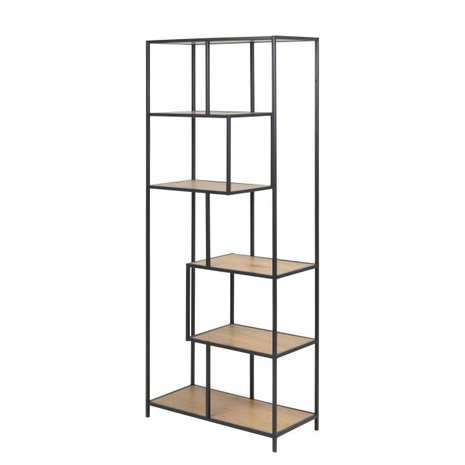 Meubelen-Online - Boekenkast Honkytonk 185cm asymmetrisch wild eiken
