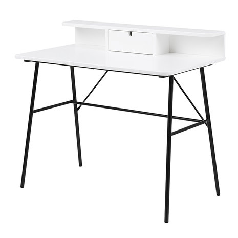 Meubelen-Online - Bureau Minx wit met zwart design