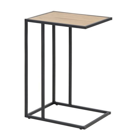 Meubelen-Online - Bijzettafel Honkytonk wild eiken industrieel laptoptafel zijaanzicht