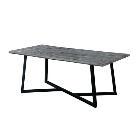 Meubelen-Online - Eettafel Hanson grijs eiken boomstam look