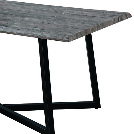 Meubelen-Online - Eettafel Hanson grijs eiken boomstam look detail