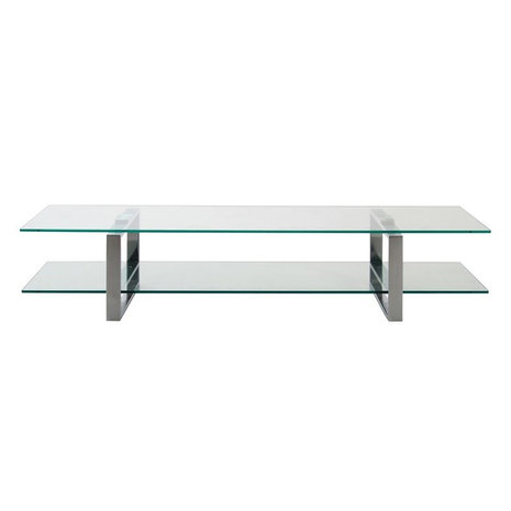 Meubelen-Online - TV-tafel Magnus glas met chroom TV-meubel