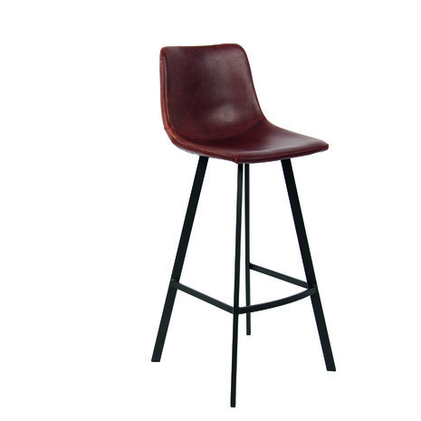 Meubelen-Online - Counter chair Tonnie set 2 krukken bruin zijaanzicht