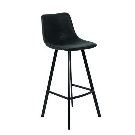 Meubelen-Online - Counter chair Tonnie set 2 krukken zwart zijaanzicht