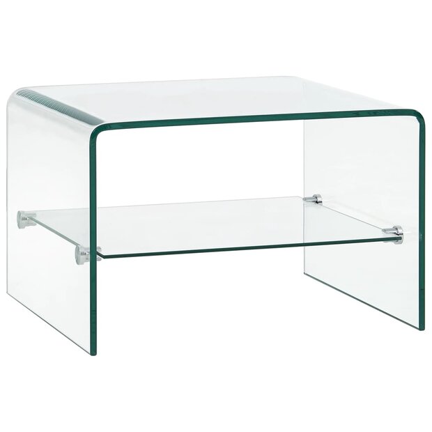 Meubelen-Online - Bijzettafel Phenix 50x45x33 cm gehard glas transparant
