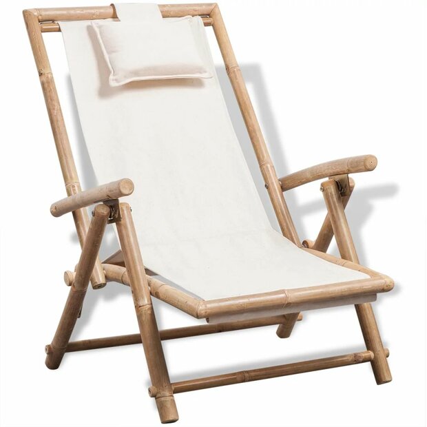 Meubelen-Online - Ligstoel deckchair Jungalow bamboe met kussens