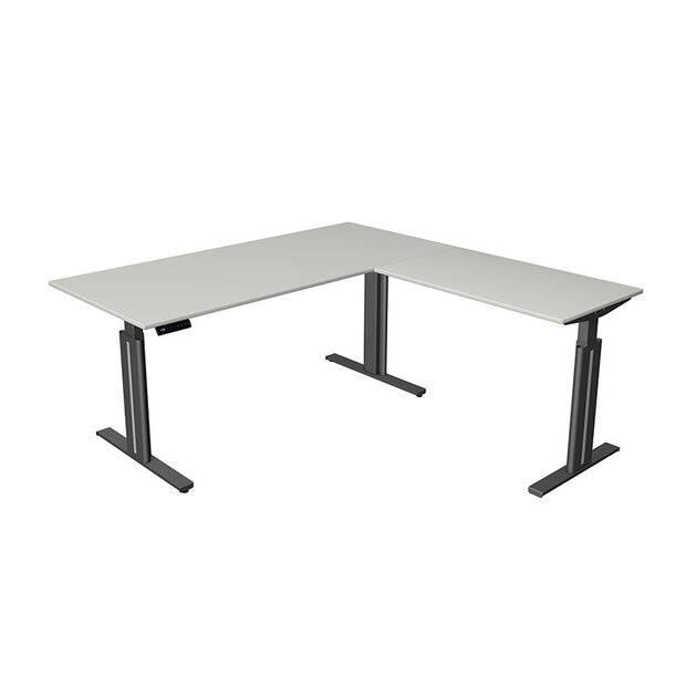 Kerkmann - Hoekbureau Move-3 elegant licht grijs 180x180cm elektrisch verstelbaar