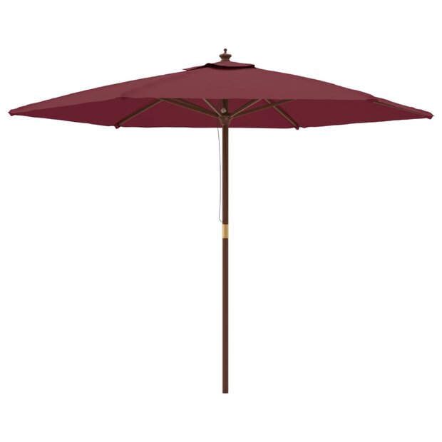 Parasol Met Houten Paal 299X240 Cm Bordeauxrood
