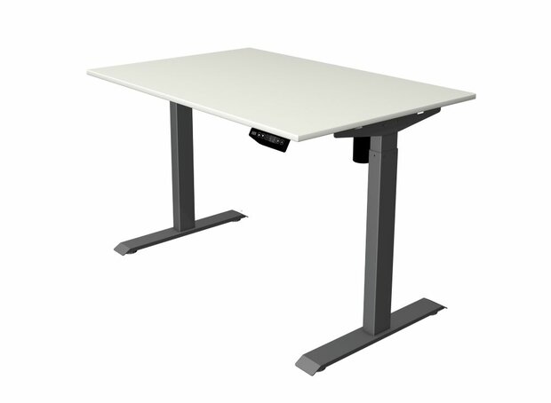 Kerkmann - Zit sta bureau Move-1 120x80cm wit - antraciet poten - elektrisch