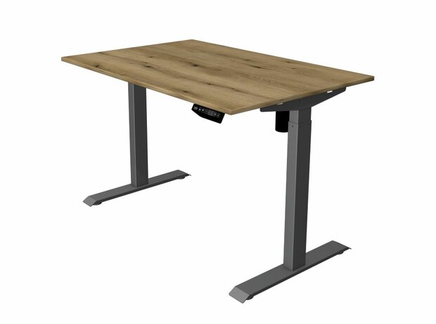Kerkmann - Zit sta bureau Move-1 120x80cm eiken - antraciet poten - elektrisch