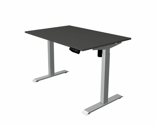 Kerkmann - Zit sta bureau Move-1 120x80cm antraciet - zilver poten - elektrisch