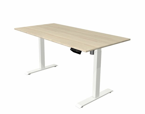 Kerkmann - Zit sta bureau Move-1 160x80cm naturel - witte poten - elektrisch