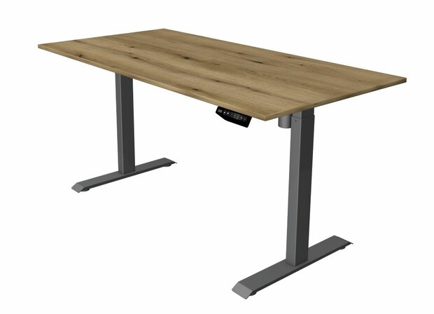 Kerkmann - Zit sta bureau Move-1 160x80cm eiken - antraciet poten - elektrisch