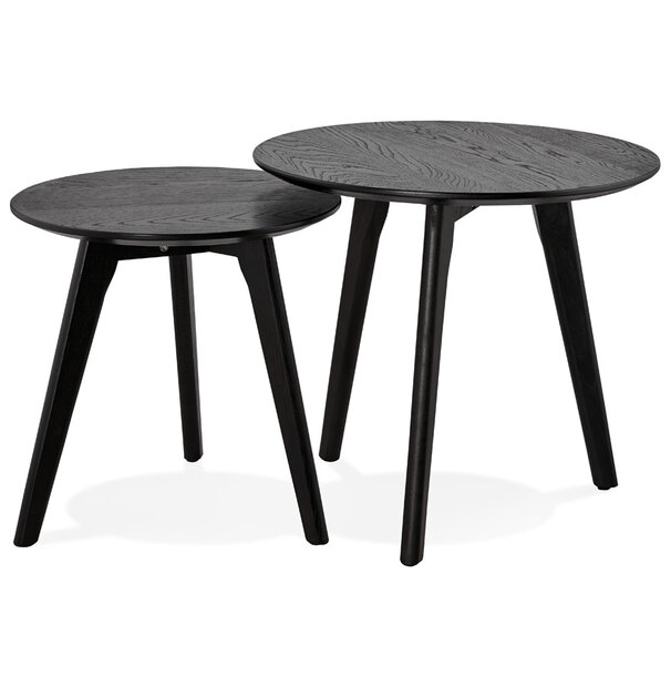 Salontafel set 2 tafels Espino zwart hout