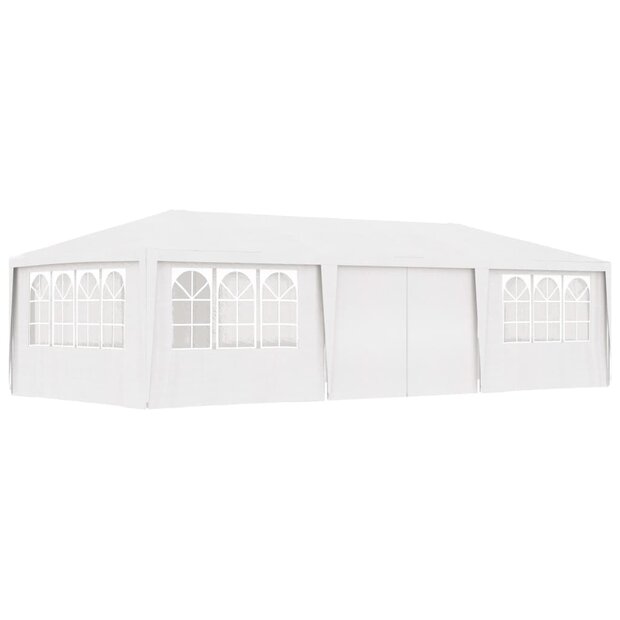 Partytent Luxe met zijwanden professioneel 90 g/m&sup2; 4x9 m wit