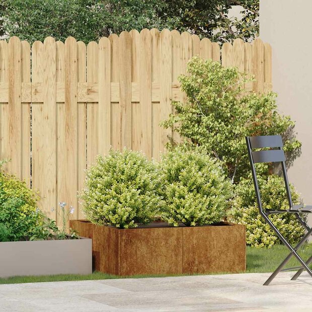 Plantenbak Roestig Weervast Staal Cortenstaal 80 x 80 x 30 cm