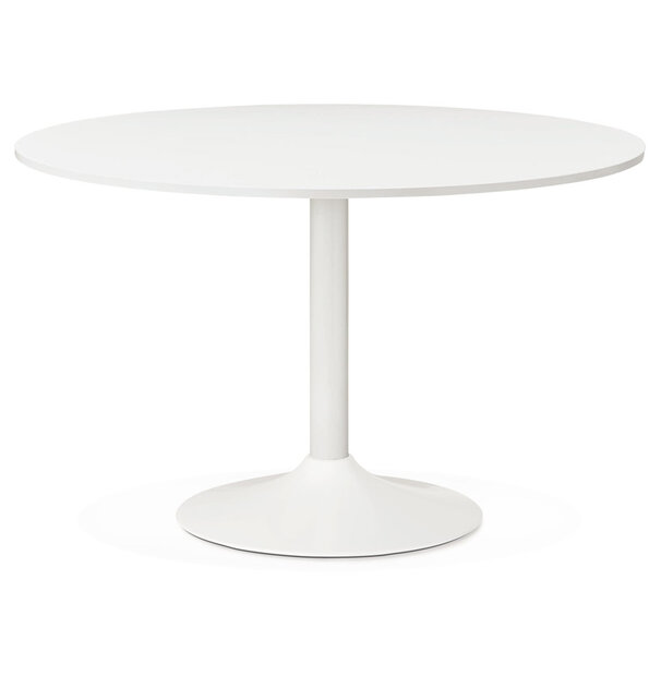 Eettafel Orlando wit - &Oslash; 120 cm - hout met metaal