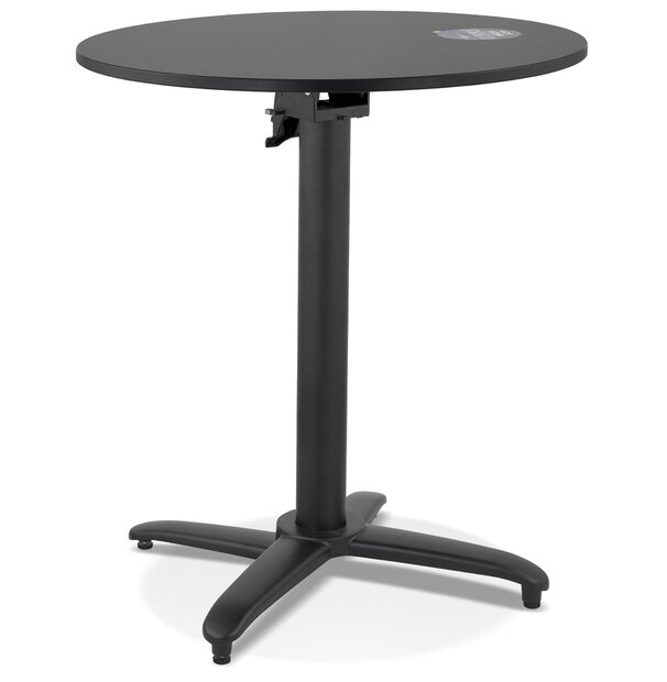 Tuintafel Terrastafel rond zwart Noctali - &Oslash; 68 Cm - inklapbaar blad