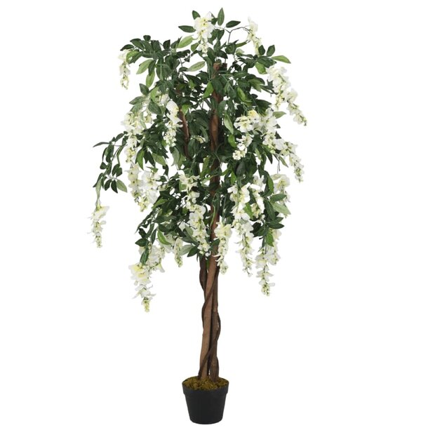 Kunstplant witte regen - Wisteria 150 cm groen en wit