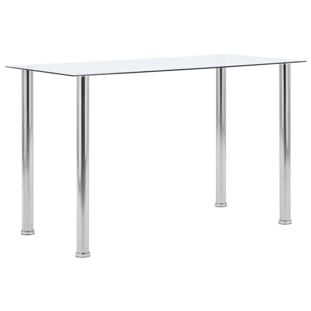 Smalle Eettafel Calli 120x60x75 cm gehard glas transparant