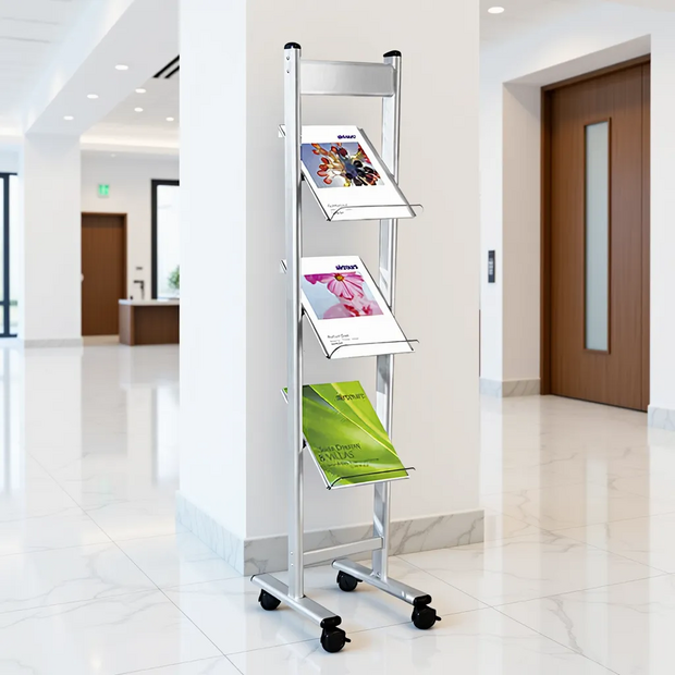 Kerkmann - Folderhouder Switch small vloer display op wielen