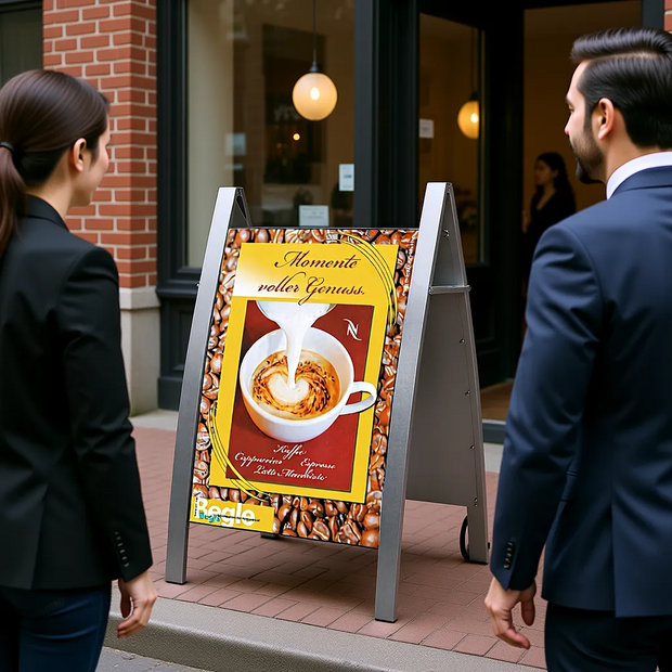 Kerkmann - Stoepbord Invito metaal inklapbaar met wielen