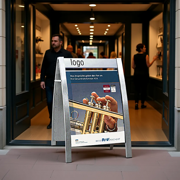 Kerkmann - Stoepbord Invitation metaal inklapbaar met wielen