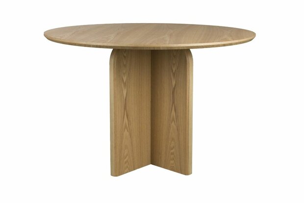 Eettafel Laurent naturel - rond 120x120 cm - licht bruin eiken hout
