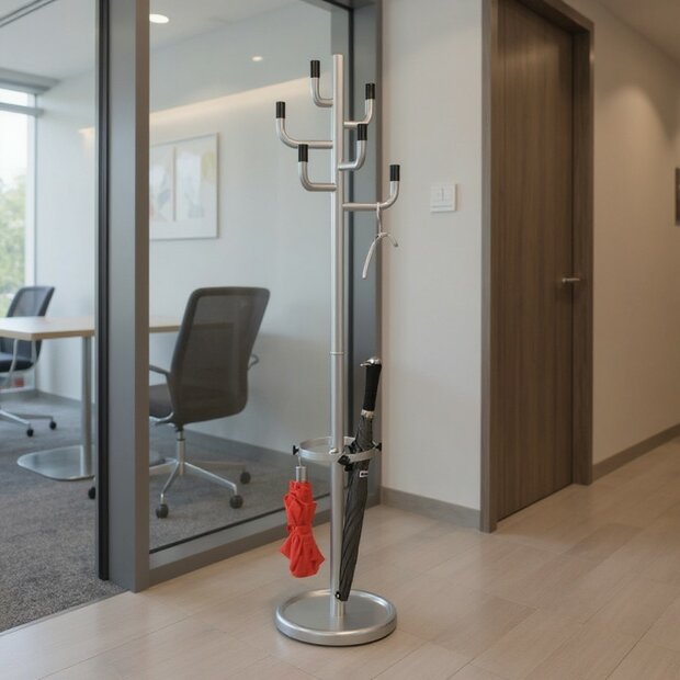 Kapstok Bologna staande kapstok grijs met zwart