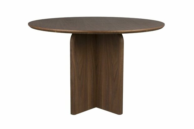 Eettafel Laurent walnut - rond 120x120 cm - donker bruin walnoten hout