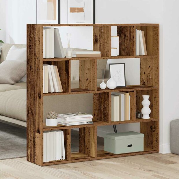 Boekenkast/kamerscherm Fox 105x24x102 cm oud houtkleurig