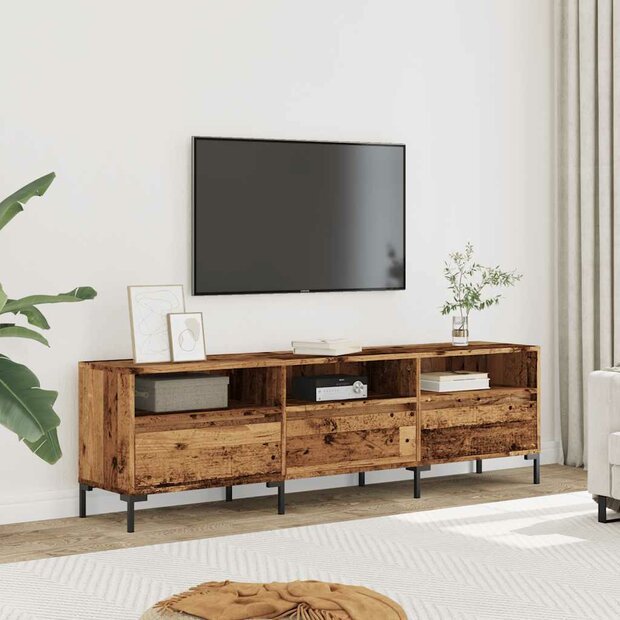 Tv-meubel Rico 150x30x44,5 cm bewerkt hout oud houtkleurig