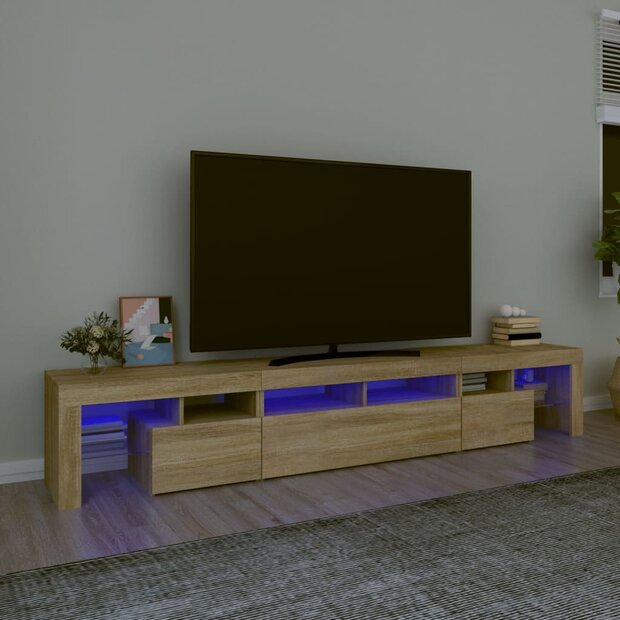 Tv-meubel Vario  met LED-verlichting 230x36,5x40cm eikenkleurig