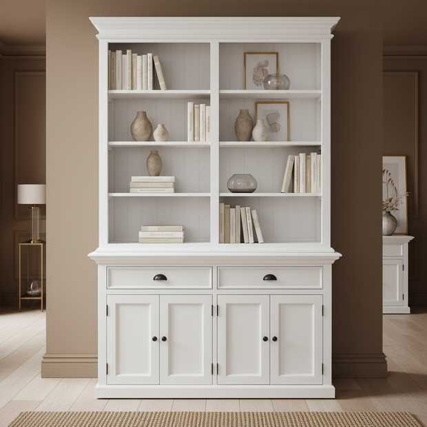 NovaSolo Boekenkast Halifax Hutch - Wit Mahoniehout - 220x145cm