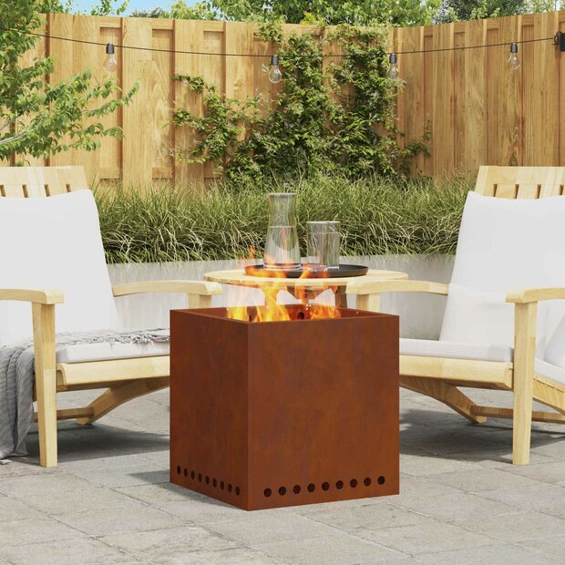 Rookloze Vuurschaal tuinhaard Bruin 48 x 48 x 50 cm Cortenstaal