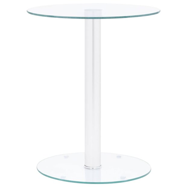 Salontafel Rondo 40 cm gehard glas transparant met aluminium