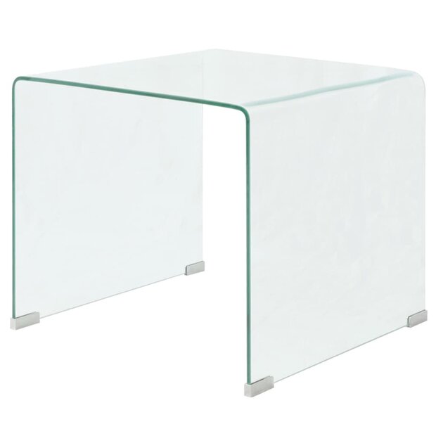 Salontafel Ambrosius transparant 49,5x50x45 cm gehard glas
