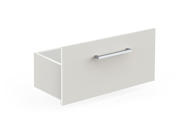 Witte Oxford lade-inzet met roestvrijstalen handgreep volledig uittrekbaar