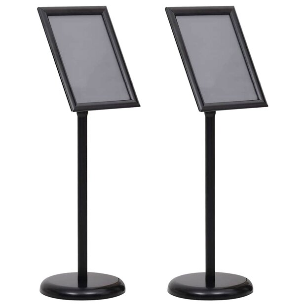 Posterstandaards set 2 stuks Zwart 32.7 x 24 x 108 cm Aluminium set twee stuks