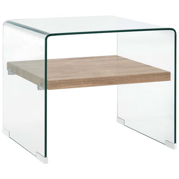 Salontafel Jeffrey 50x50x45 cm gehard glas transparant