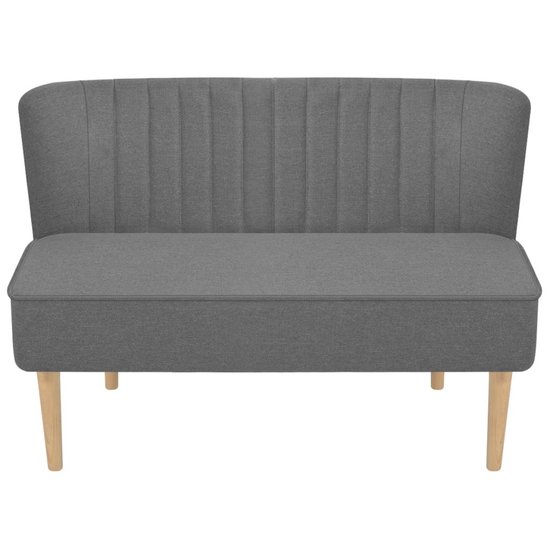 Bank Retrostyle grijs 117x55,5x77 cm stof lichtgrijs