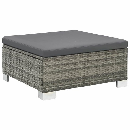 Meubelen-Online - Loungeset Madeira met kussens poly rattan grijs