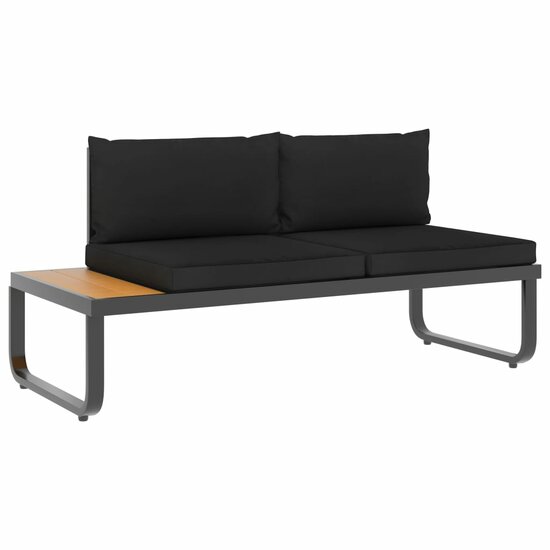 Loungeset Prince aluminium zwart met bruin 5-delig