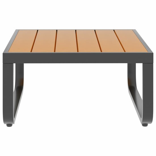 Loungeset Prince aluminium zwart met bruin 5-delig
