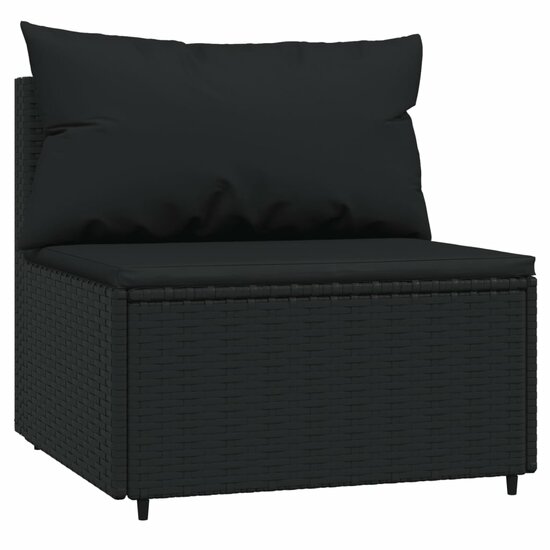 Loungeset Wendy Met Kussens Poly Rattan Zwart