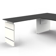 Meubelen-Online - Hoekbureau Office desk 200cm antraciet hoogte verstelbaar