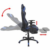 Meubelen-Online - Bureaustoel gamestoel Speed verstelbaar met voetensteun blauw