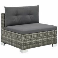Meubelen-Online - Loungeset Madeira met kussens poly rattan grijs