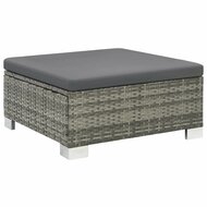 Meubelen-Online - Loungeset Madeira met kussens poly rattan grijs
