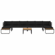 Loungeset Prince aluminium zwart met bruin 5-delig